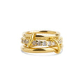 Ethel Stacked Ring Crystal - Guld
