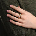 Ethel Stacked Ring Crystal - Guld