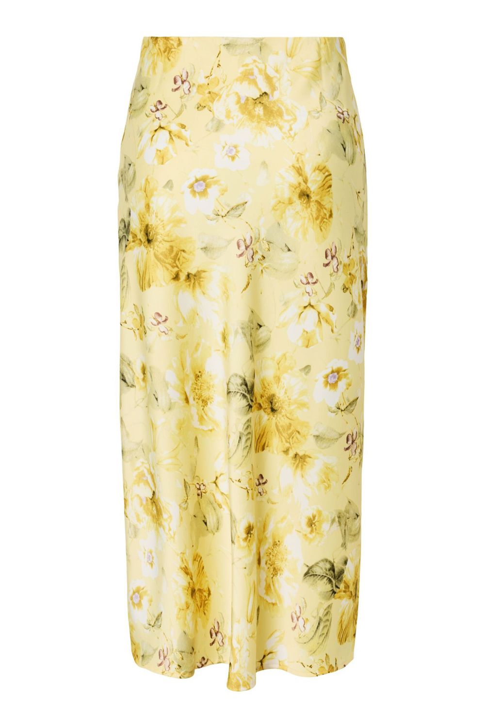 Yaspella Hw Midikjol - Pale Banana Lemon Print