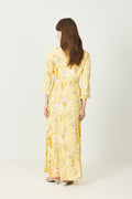 Yassavanna Long Shirt Dress - Pale Banana Lemon Print