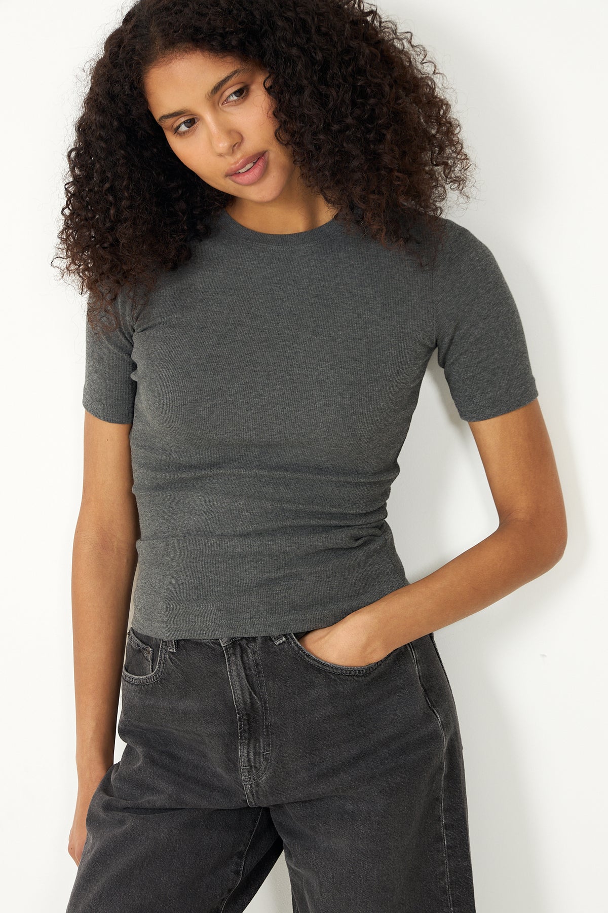 Saalexo T-Shirt - Dark Grey Mel.