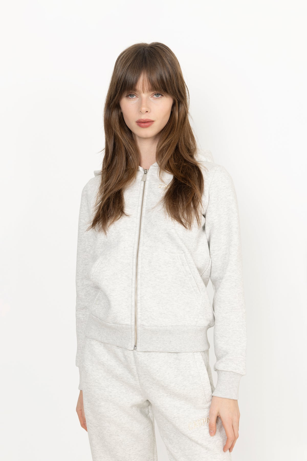 W. All-Star Zip Hoodie - Grey Melange W. Butter Yellow
