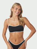 Fia Solid Contrast Bikinitopp - Svart/Vit