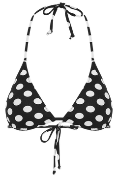 Kira Big Dot Bikini Top - Black