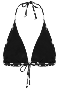Kira Big Dot Bikini Top - Black