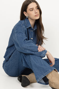 Marley Shirt - Mid Blue Dot