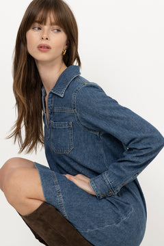 Haley Dress - Mid Blue