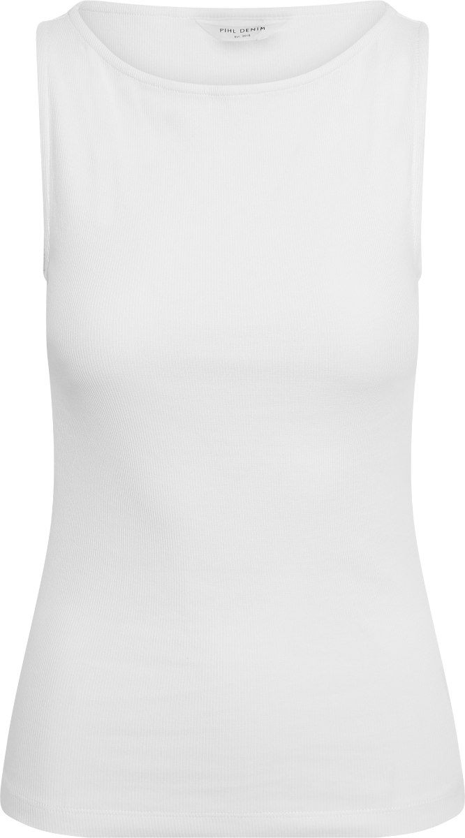 Peggy Rib Boatneck Top - Off-White