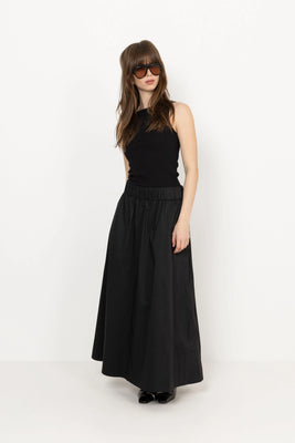 Peggy Rib Boatneck Top - Black