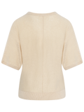 Jane Linen 2/4 Bat Knit O-Neck - Sandshell