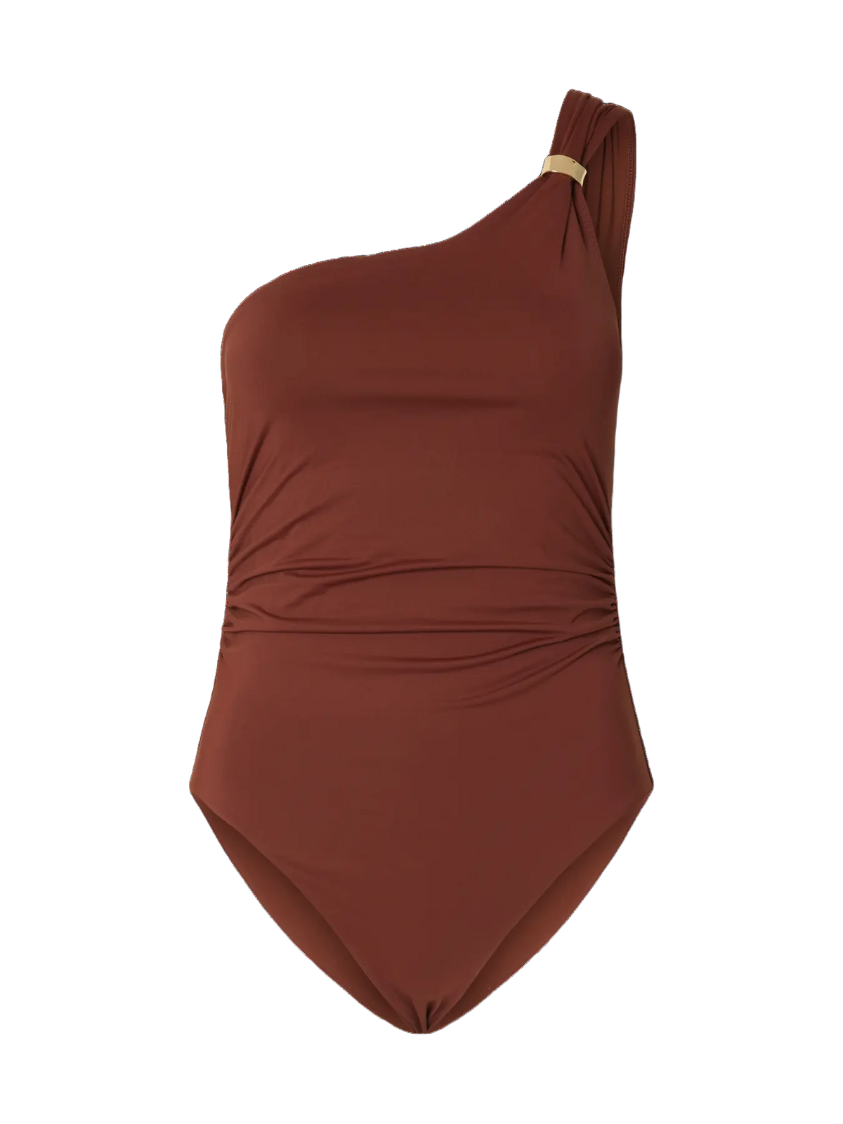 Bari One Shoulder Swimsuit - Cherry Mahogany