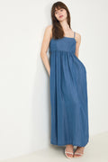 Janna Regular Sl Ankle Dress B - Medium Blue Denim