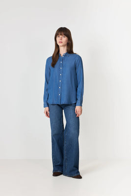 Janna-Viva Ls Shirt - Medium Blue Denim