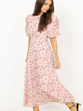 Kikka Chiffon Flower Dress - Rose