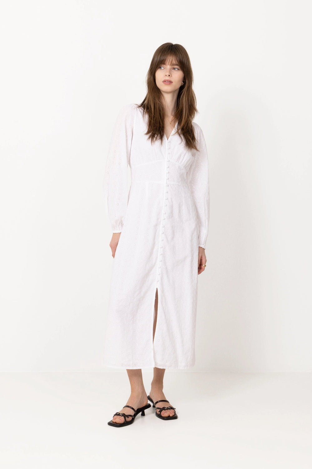 Alto Embroidery Dress - White
