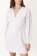 Mabel Embroidery Dress - Vit