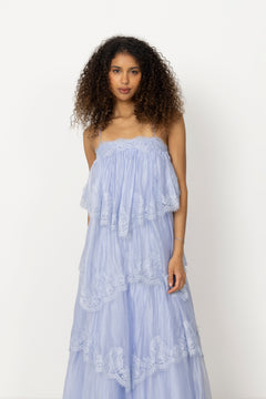 Ophelia Lace Gown - French Blue