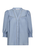 Callumcc Lace Puff V-Shirt - Pale Blue