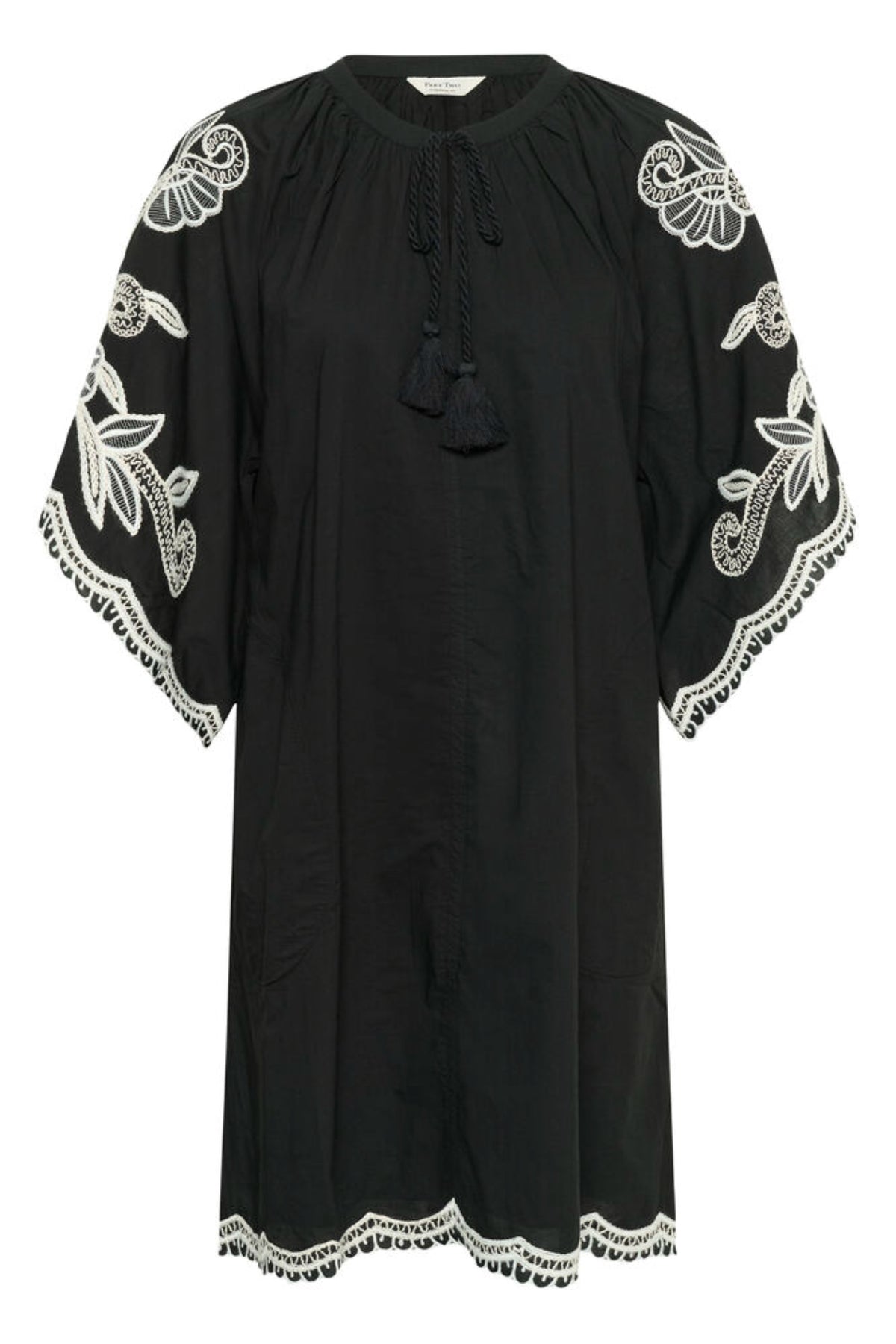 Breannapw Dress - Black W Offwhite Emb