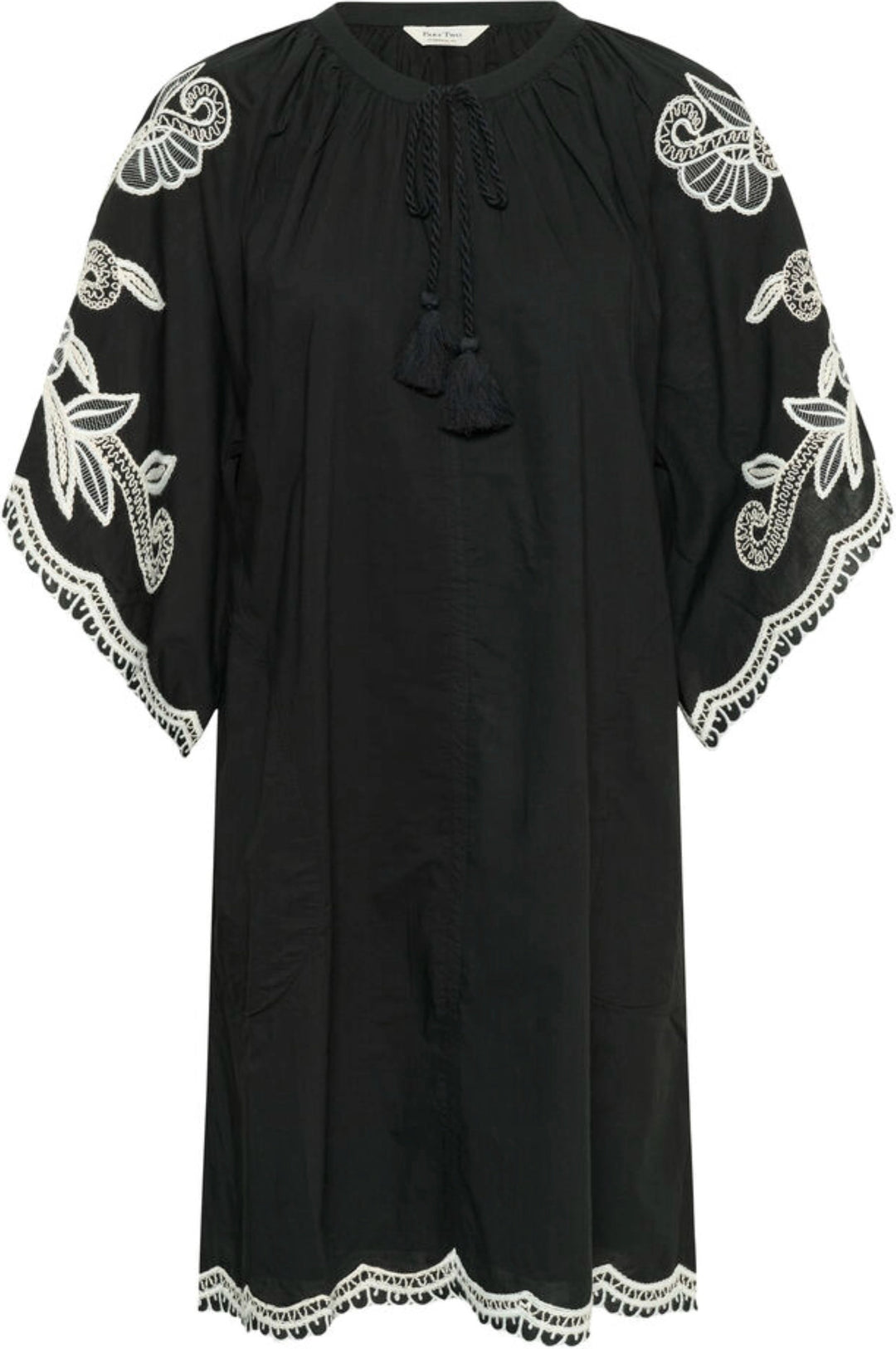 Breannapw Dress - Black W Offwhite Emb