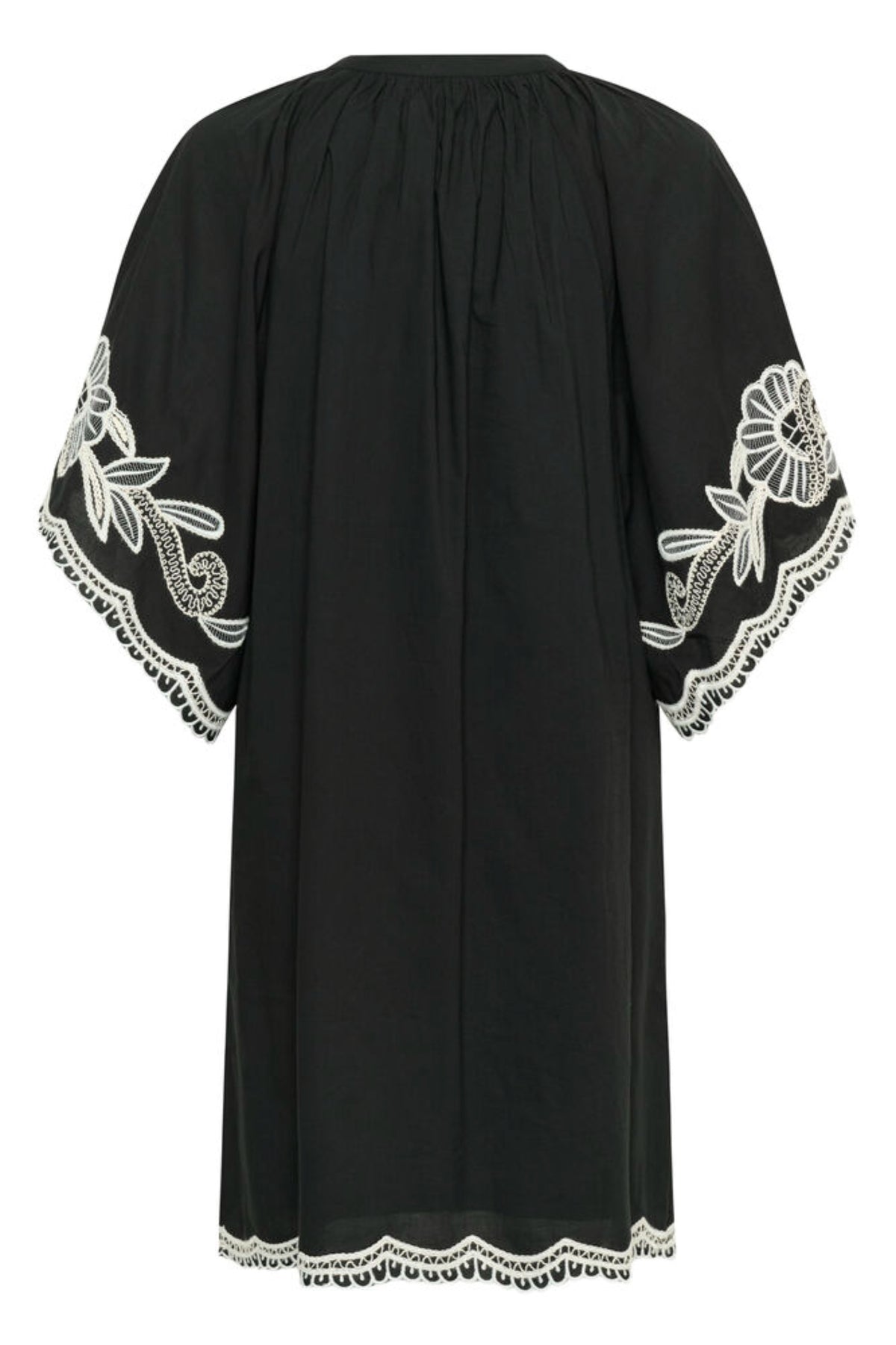 Breannapw Dress - Black W Offwhite Emb