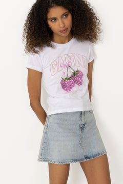 Baby Fit T-Shirt Raspberry - Bright White