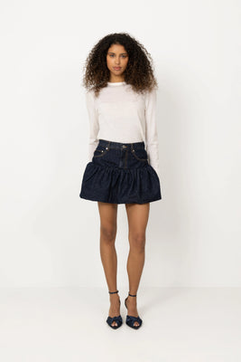 Rinse Denim Bubble Mini Skirt - Rinse