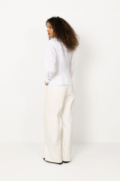 Stretch Cotton Long Sleeve Shirt - Bright White
