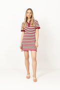 Emery Klänning - Berry Stripe