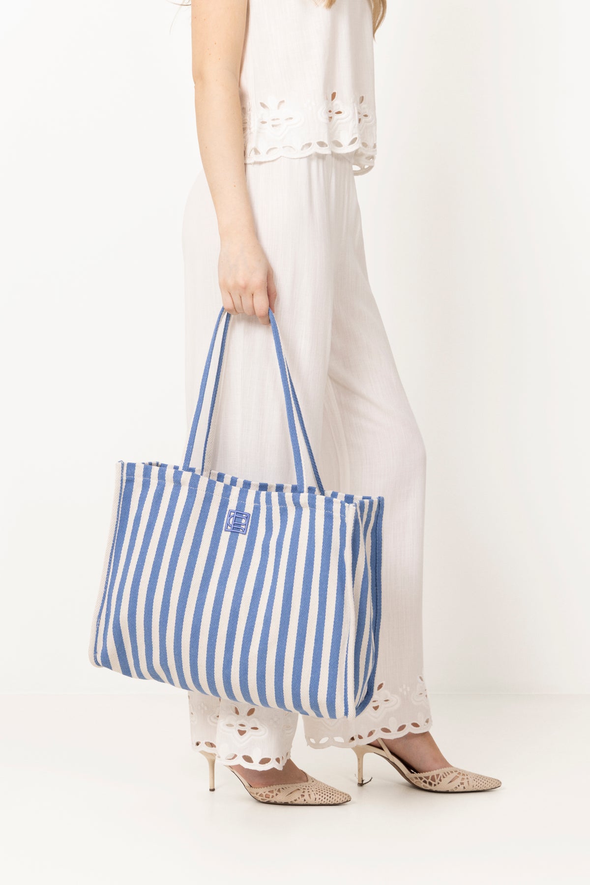Ivy Tote Bag - Blue Stripe