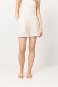 Bianca Crepe Shorts - Light Yellow Stripe