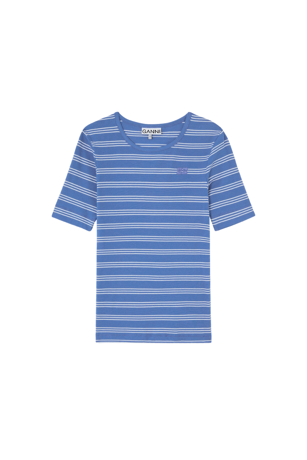 Soft Cotton Rib Stripe Tee - Nouvean Navy
