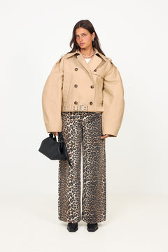 Essentials Print Denim Lari - Almond Milk