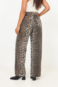 Essentials Print Denim Lari - Almond Milk