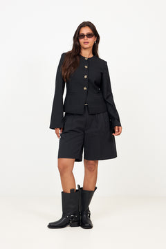 Mid Shaft Biker Boot - Black
