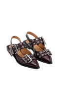 Feminine Buckle Ballerina Naplack - Burgundy