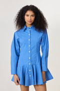 Stretch Cotton Mini Shirt Dress - Marina