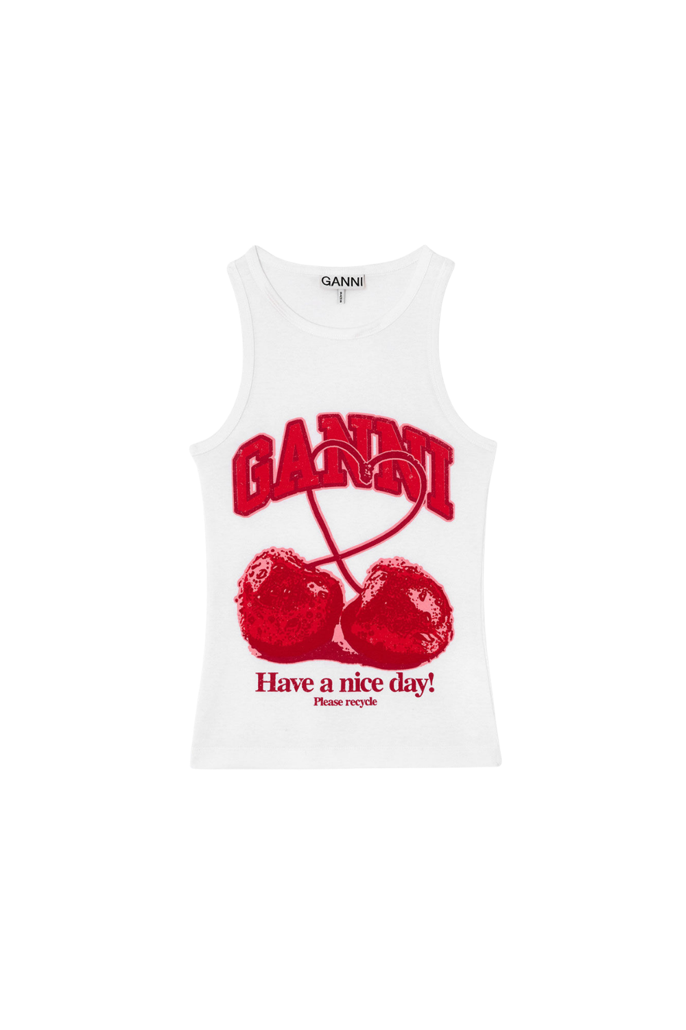 Compact Rib Jersey Tank Cherry - Bright White