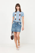 Light Cotton Argyle T-Shirt - Soft Chambray