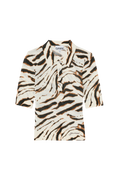 Sheer Printed Cotton Polo - Egret