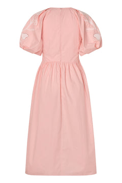 Gathered Raglan Sleeve Midi Dress - Ballerina Broderie
