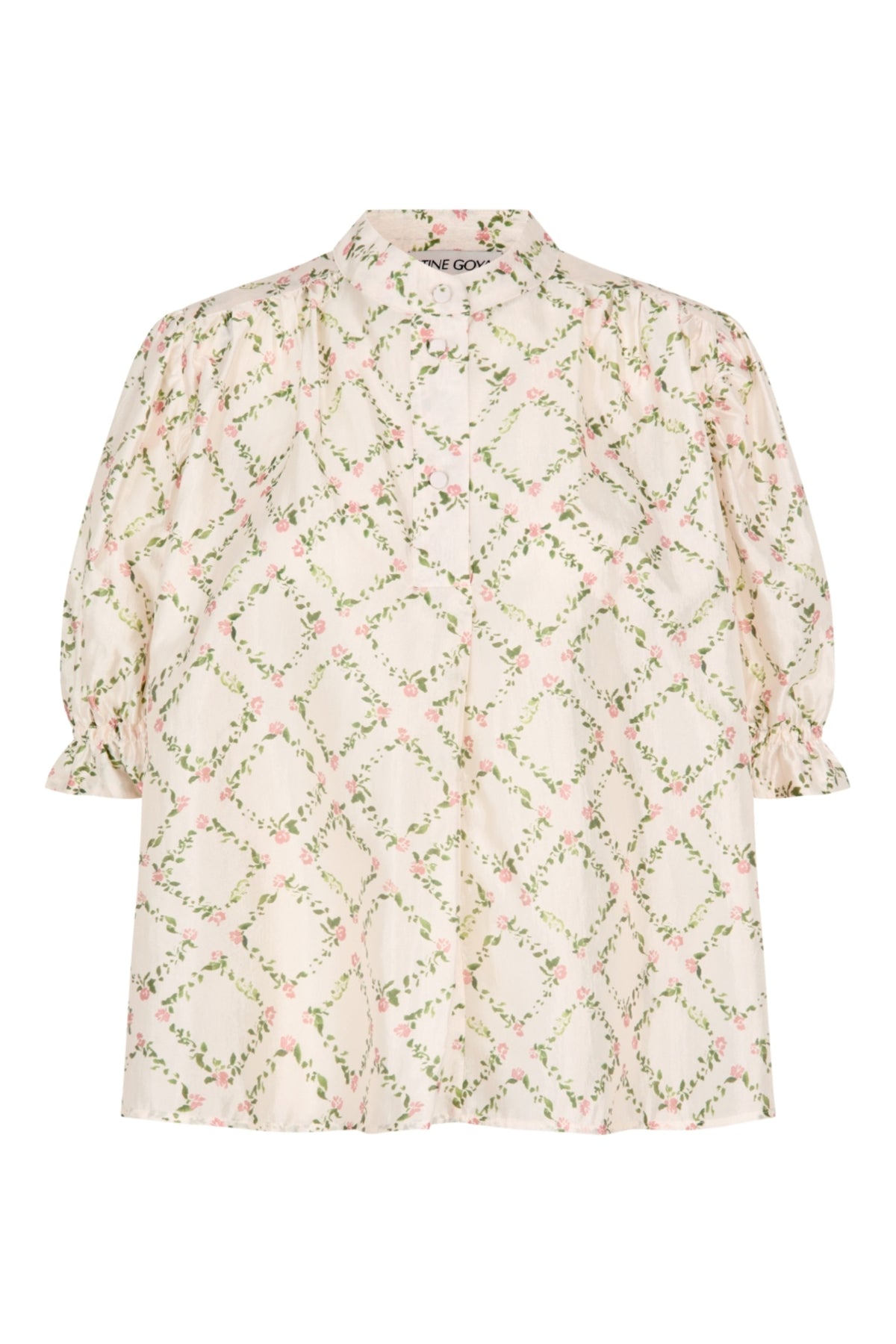 Gathered Top - Sakura Check Pink