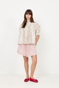 Gathered Top - Sakura Check Pink