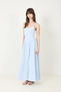 Chiara Midi Dress - Paloma Check Light Blue White