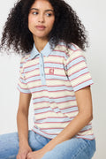 Evelyn Polo Tee - Ocean Stripe