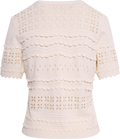 Abriana Eyelet Stickad Kofta - Cowrie