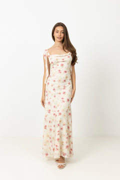 Cecilia Slip Maxi Dress - Pink Floral