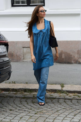 Hedda Denim Mini Dress - Blue