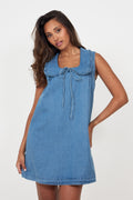 Hedda Denim Mini Dress - Blå