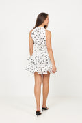 Idun Polka Dot Klänning - Vit/Svart